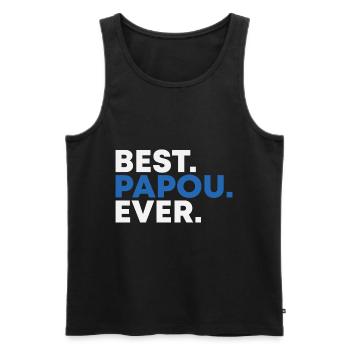 Best Papou Ever Father's Day Gift - Men's Premium Organic Tank Top - black - Front - AI Model Male 178 light (178cm)