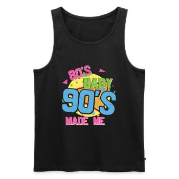 80s bébé 90s m’a fait j’aime les années 80 90s - Débardeur bio Premium Homme - noir - Devant - AI Model Male 178 light (178cm)