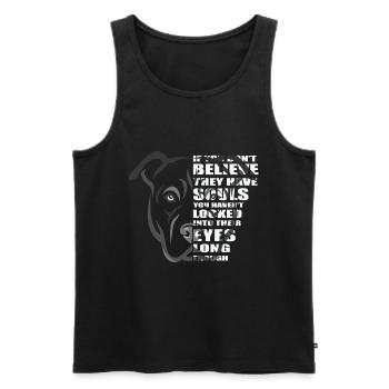 Soul Pitbull Dog Lover - Men's Premium Organic Tank Top - black - Front - Michal (187cm)
