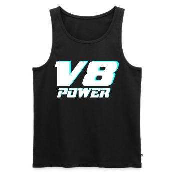 V8 - Männer Premium Bio Tank Top - Schwarz - Vorne - Michal (187cm)