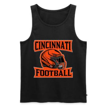 Cincinnati Football Helm Orange - Männer Premium Bio Tank Top - Schwarz - Vorne - AI Model Male 178 light (178cm)