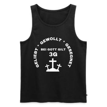3G Regel geliebt gewollt gesegnet Jesus Christus - Männer Premium Bio Tank Top - Schwarz - Vorne - Michal (187cm)