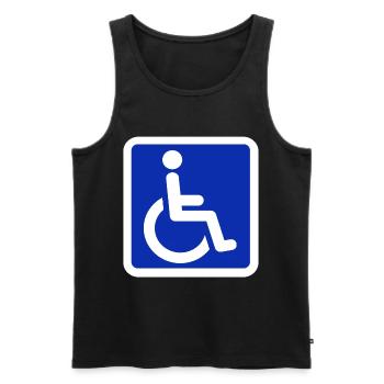 Symbol für Standard-Rollstuhl für Behinderte # - Männer Premium Bio Tank Top - Schwarz - Vorne - AI Model Male 178 light (178cm)