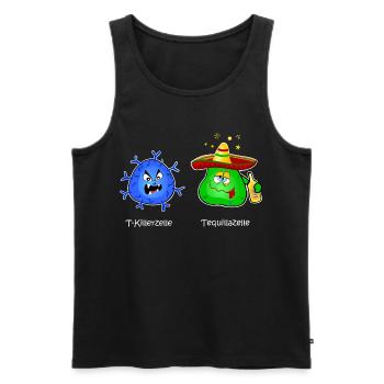 T killer cell, immune system, virus tequila T cell - Men's Premium Organic Tank Top - black - Front - Michal (187cm)