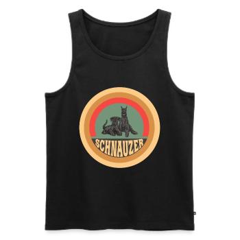 Schnauzer Vintage Hunde Design - Männer Premium Bio Tank Top - Schwarz - Vorne - Michal (187cm)