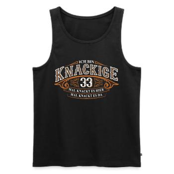 33. Geburtstag Lustiger Spruch - Männer Premium Bio Tank Top - Schwarz - Vorne - Michal (187cm)