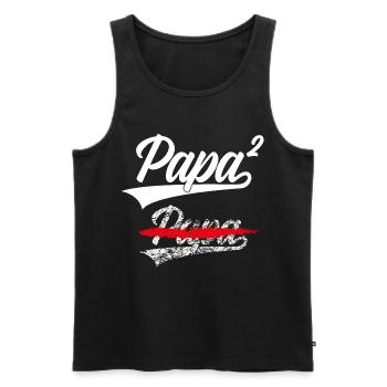 DAD HIGH 2 CHILDREN-TO-BE DAD SECOND CHILD - Men's Premium Organic Tank Top - black - Front - Michal (187cm)