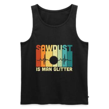Carpenter Sawdust Is Man Glitter - Men's Premium Organic Tank Top - black - Front - Michal (187cm)