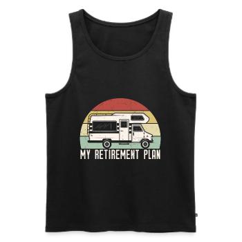 Mein Ruhestandsplan Fun RV Camping - Männer Premium Bio Tank Top - Schwarz - Vorne - AI Model Male 178 light (178cm)