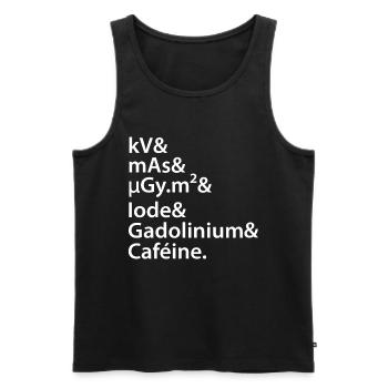 kV mAs Caféine Humour Café Radiologie Scanner Irm - Débardeur bio Premium Homme - noir - Devant - Michal (187cm)