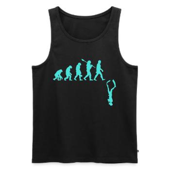Freediving Evolution - Men's Premium Organic Tank Top - black - Front - AI Model Male 178 light (178cm)