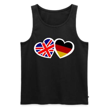 England und Deutschland Liebe - Männer Premium Bio Tank Top - Schwarz - Vorne - Michal (187cm)