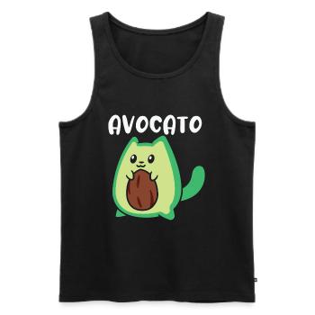 Avocato Lustige Avocado Liebhaber Katze - Männer Premium Bio Tank Top - Schwarz - Vorne - Michal (187cm)
