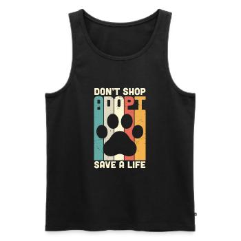 Dont Shop Adopt Cat Rescue Tierrechte - Männer Premium Bio Tank Top - Schwarz - Vorne - Michal (187cm)