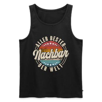 Nachbar - Männer Premium Bio Tank Top - Schwarz - Vorne - AI Model Male 178 light (178cm)