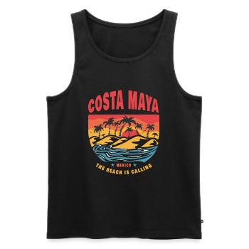 Costa Maya Mexiko Beach - Männer Premium Bio Tank Top - Schwarz - Vorne - Michal (187cm)