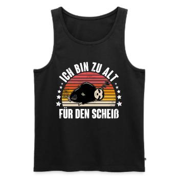 Faultier Ich Bin zu Alt Für Den Scheiß - Männer Premium Bio Tank Top - Schwarz - Vorne - AI Model Male 178 light (178cm)
