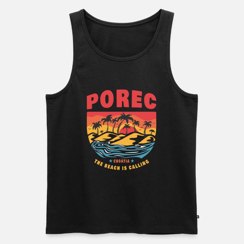 Porec Kroatien Beach Design - Männer Premium Bio Tank Top - Schwarz