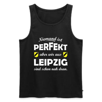 Leipzig Perfekt - Männer Premium Bio Tank Top - Schwarz - Vorne - Michal (187cm)