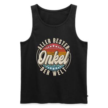 Aller Bester Onkel Der Welt - Männer Premium Bio Tank Top - Schwarz - Vorne - Michal (187cm)