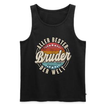 Aller Bester Bruder Der Welt. - Männer Premium Bio Tank Top - Schwarz - Vorne - Michal (187cm)
