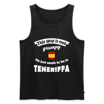 Tenerife Fans - Men's Premium Organic Tank Top - black - Front - Michal (187cm)