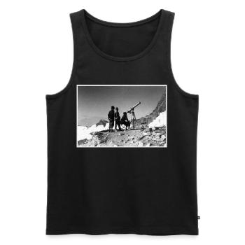 Three men and a telescope - Men's Premium Organic Tank Top - black - Front - Michal (187cm)