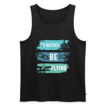 Ich fliege lieber lustiger Flugzeugpilot - Männer Premium Bio Tank Top - Schwarz - Vorne - AI Model Male 178 light (178cm)