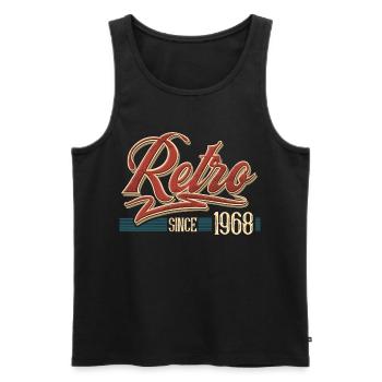 Retro 1968 Jahrgang Baujahr Geburtstag Vintage - Männer Premium Bio Tank Top - Schwarz - Vorne - Michal (187cm)