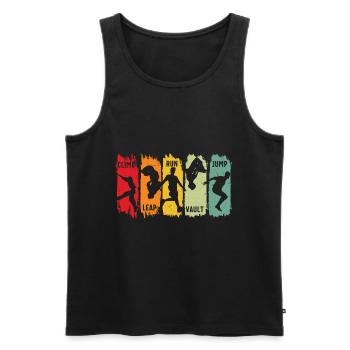 Parkour Escalade Saut en course libre Saut en saut - Débardeur bio Premium Homme - noir - Devant - AI Model Male 178 light (178cm)
