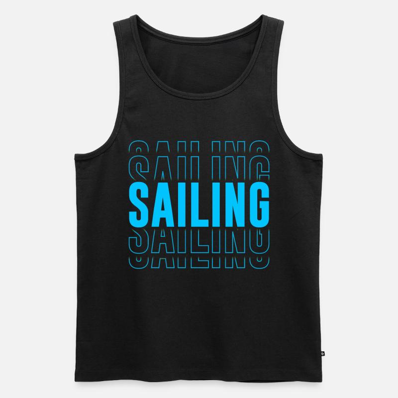 Segeltypografie - Text gestapelt - Männer Premium Bio Tank Top - Schwarz