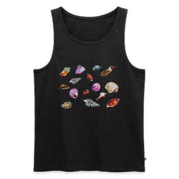 Colourful Seashells Marine Pattern - Men's Premium Organic Tank Top - black - Front - Michal (187cm)