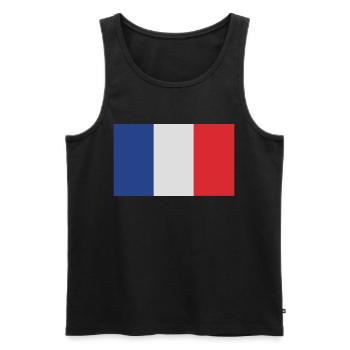 Französische Flagge - Männer Premium Bio Tank Top - Schwarz - Vorne - Michal (187cm)