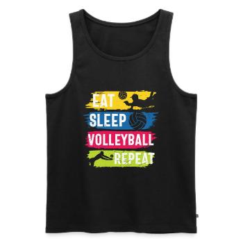 Eat Sleep Volleyball Repeat - Men's Premium Organic Tank Top - black - Front - AI Model Male 178 light (178cm)