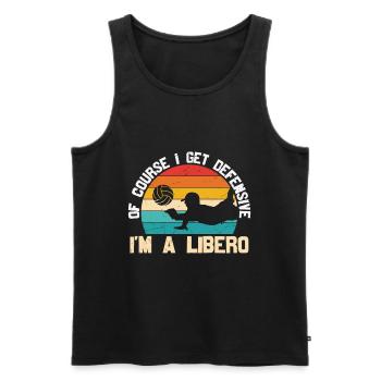 I’m A Libero Of Course I Get Defensive - Men's Premium Organic Tank Top - black - Front - AI Model Male 178 light (178cm)