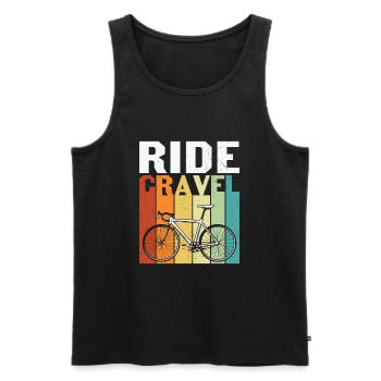 Balade à vélo Gravel - Débardeur bio Premium Homme - noir - Devant - Michal (187cm)