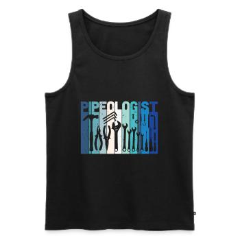 Pipeologist Plumber Tools - Men's Premium Organic Tank Top - black - Front - AI Model Male 178 light (178cm)