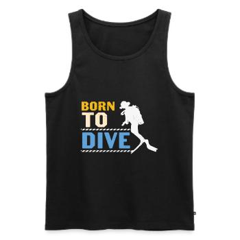 Scuba Diving Quote Scuba Diving Born To Dive - Men's Premium Organic Tank Top - black - Front - AI Model Male 178 light (178cm)