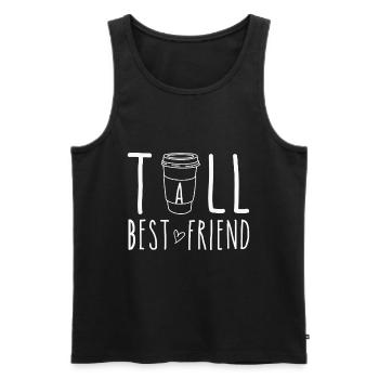 Tall Best Friend Lustiges Kaffeedesign - Männer Premium Bio Tank Top - Schwarz - Vorne - AI Model Male 178 light (178cm)