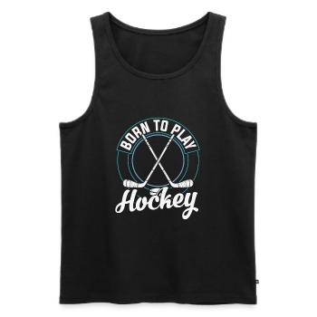 Eishockey Zitat Eishockey geboren, um Hockey zu spielen - Männer Premium Bio Tank Top - Schwarz - Vorne - Michal (187cm)