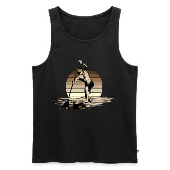 Standup Paddle - SUP - Débardeur bio Premium Homme - noir - Devant - AI Model Male 178 light (178cm)