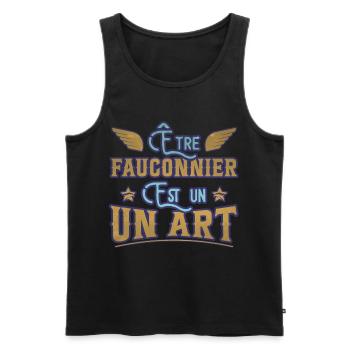 Être fauconnier est un art humour aigle faucon - Débardeur bio Premium Homme - noir - Devant - Michal (187cm)