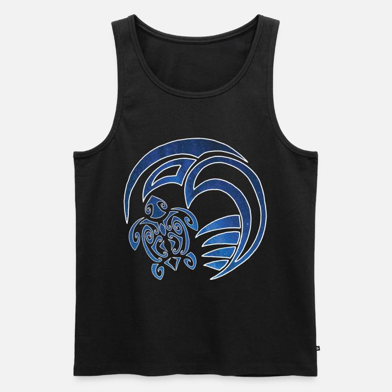 Turtle, ocean and starry sky - Men's Premium Organic Tank Top - black