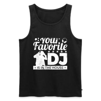 Favorite DJ - Men's Premium Organic Tank Top - black - Front - AI Model Male 178 light (178cm)