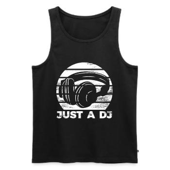DISC JOCKEY - Men's Premium Organic Tank Top - black - Front - AI Model Male 178 light (178cm)