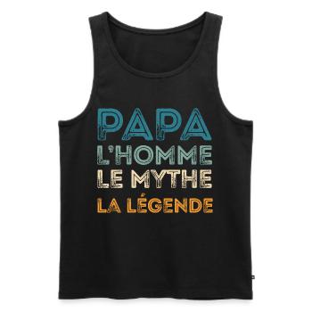 Papa Homme Mythe Légende - Débardeur bio Premium Homme - noir - Devant - Michal (187cm)