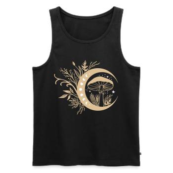 Cottagecore Aesthetic Mushroom - Men's Premium Organic Tank Top - black - Front - AI Model Male 178 light (178cm)