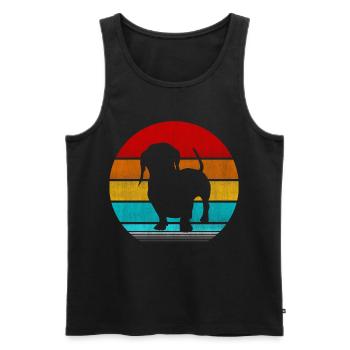 Dackel - Männer Premium Bio Tank Top - Schwarz - Vorne - AI Model Male 178 light (178cm)