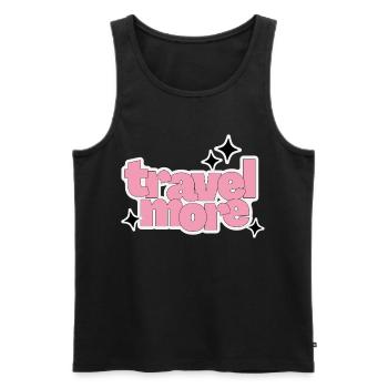 Pink Travel More - Männer Premium Bio Tank Top - Schwarz - Vorne - Michal (187cm)