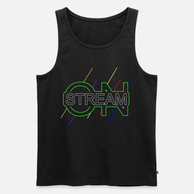 Stream on Live Streamerin Gamer - Männer Premium Bio Tank Top - Schwarz
